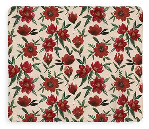 Red Fall Flowers - Blanket