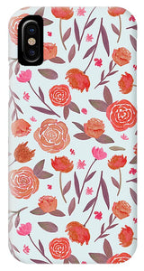 Red Floral Pattern - Phone Case