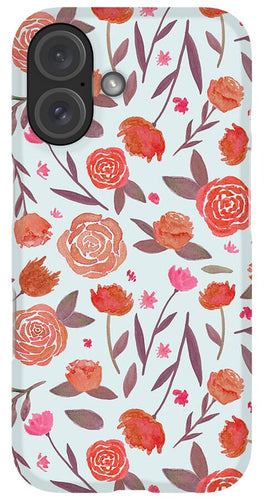 Red Floral Pattern - Phone Case