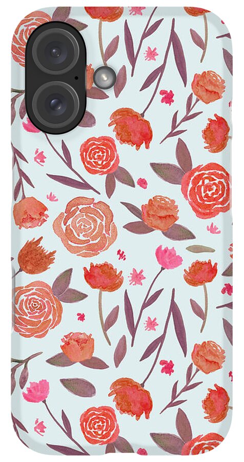 Red Floral Pattern - Phone Case