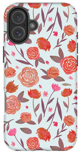 Red Floral Pattern - Phone Case