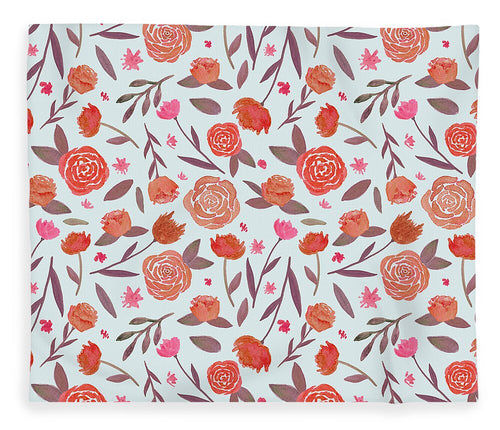 Red Floral Pattern - Blanket