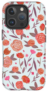 Red Floral Pattern - Phone Case