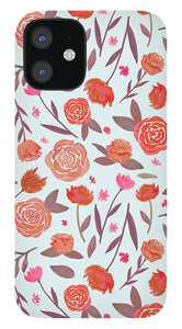 Red Floral Pattern - Phone Case
