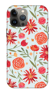 Red Flower Burst Pattern - Phone Case