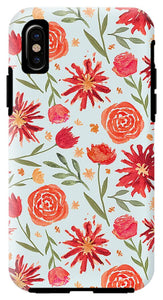Red Flower Burst Pattern - Phone Case