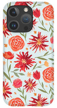Load image into Gallery viewer, Red Flower Burst Pattern - Phone Case