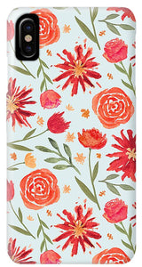 Red Flower Burst Pattern - Phone Case
