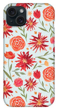 Load image into Gallery viewer, Red Flower Burst Pattern - Phone Case