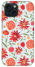 Load image into Gallery viewer, Red Flower Burst Pattern - Phone Case