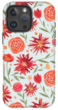 Load image into Gallery viewer, Red Flower Burst Pattern - Phone Case