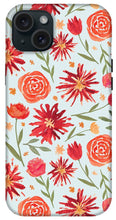 Load image into Gallery viewer, Red Flower Burst Pattern - Phone Case