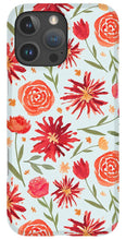 Load image into Gallery viewer, Red Flower Burst Pattern - Phone Case