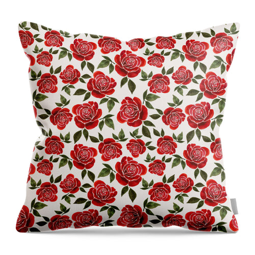 Rose Watercolor Pattern - Throw Pillow