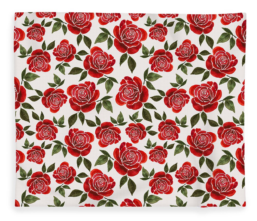 Rose Watercolor Pattern - Blanket