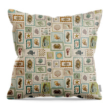Load image into Gallery viewer, Seaside Stamps - Throw Pillow