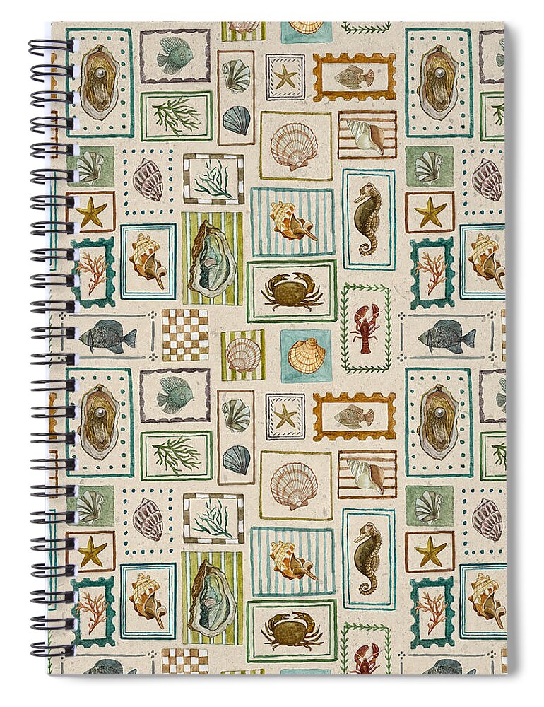Seaside Stamps - Spiral Notebook