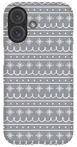 Gray Snowflake Pattern - Phone Case
