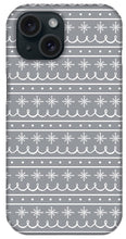 Load image into Gallery viewer, Gray Snowflake Pattern - Phone Case