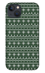 Green Snowflake Pattern - Phone Case