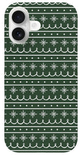 Load image into Gallery viewer, Green Snowflake Pattern - Phone Case