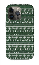 Load image into Gallery viewer, Green Snowflake Pattern - Phone Case