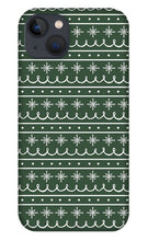 Load image into Gallery viewer, Green Snowflake Pattern - Phone Case