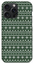 Load image into Gallery viewer, Green Snowflake Pattern - Phone Case