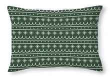 Load image into Gallery viewer, Green Snowflake Pattern - Throw Pillow