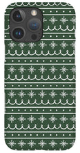 Load image into Gallery viewer, Green Snowflake Pattern - Phone Case