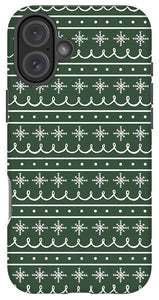 Green Snowflake Pattern - Phone Case