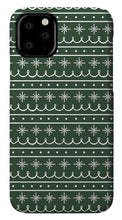 Load image into Gallery viewer, Green Snowflake Pattern - Phone Case