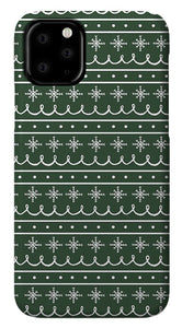 Green Snowflake Pattern - Phone Case