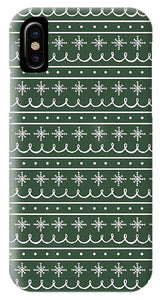 Green Snowflake Pattern - Phone Case