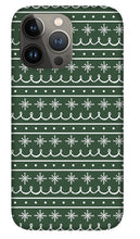 Load image into Gallery viewer, Green Snowflake Pattern - Phone Case