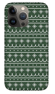 Green Snowflake Pattern - Phone Case