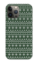 Load image into Gallery viewer, Green Snowflake Pattern - Phone Case