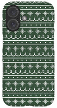 Load image into Gallery viewer, Green Snowflake Pattern - Phone Case
