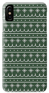 Green Snowflake Pattern - Phone Case