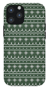 Green Snowflake Pattern - Phone Case