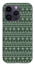 Load image into Gallery viewer, Green Snowflake Pattern - Phone Case