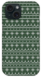 Green Snowflake Pattern - Phone Case