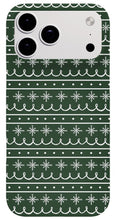 Load image into Gallery viewer, Green Snowflake Pattern - Phone Case