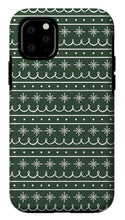 Load image into Gallery viewer, Green Snowflake Pattern - Phone Case