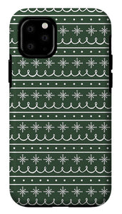 Green Snowflake Pattern - Phone Case