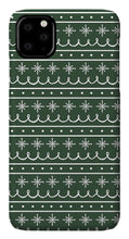 Load image into Gallery viewer, Green Snowflake Pattern - Phone Case