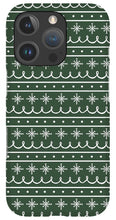 Load image into Gallery viewer, Green Snowflake Pattern - Phone Case