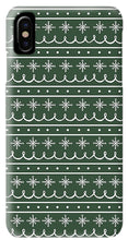 Load image into Gallery viewer, Green Snowflake Pattern - Phone Case