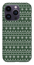 Load image into Gallery viewer, Green Snowflake Pattern - Phone Case