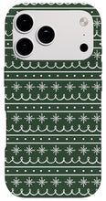 Load image into Gallery viewer, Green Snowflake Pattern - Phone Case